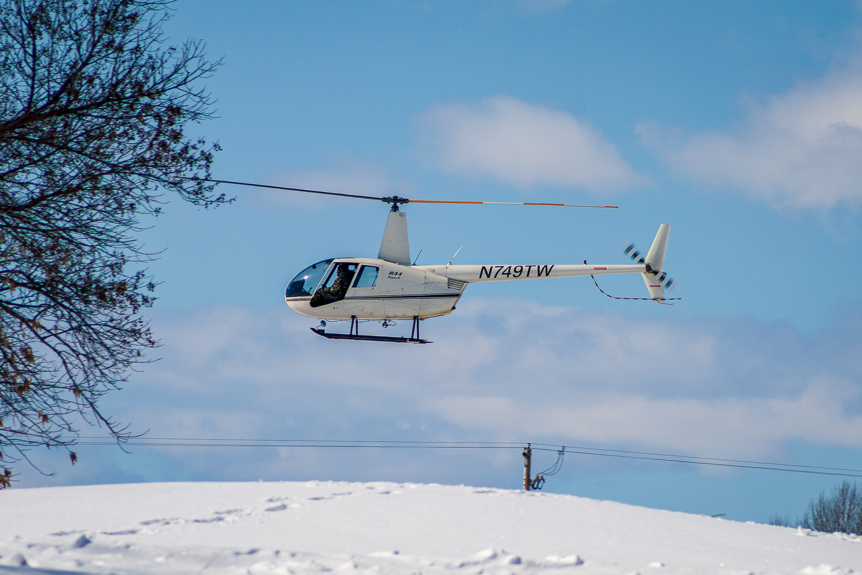Small Helicopter in Flight