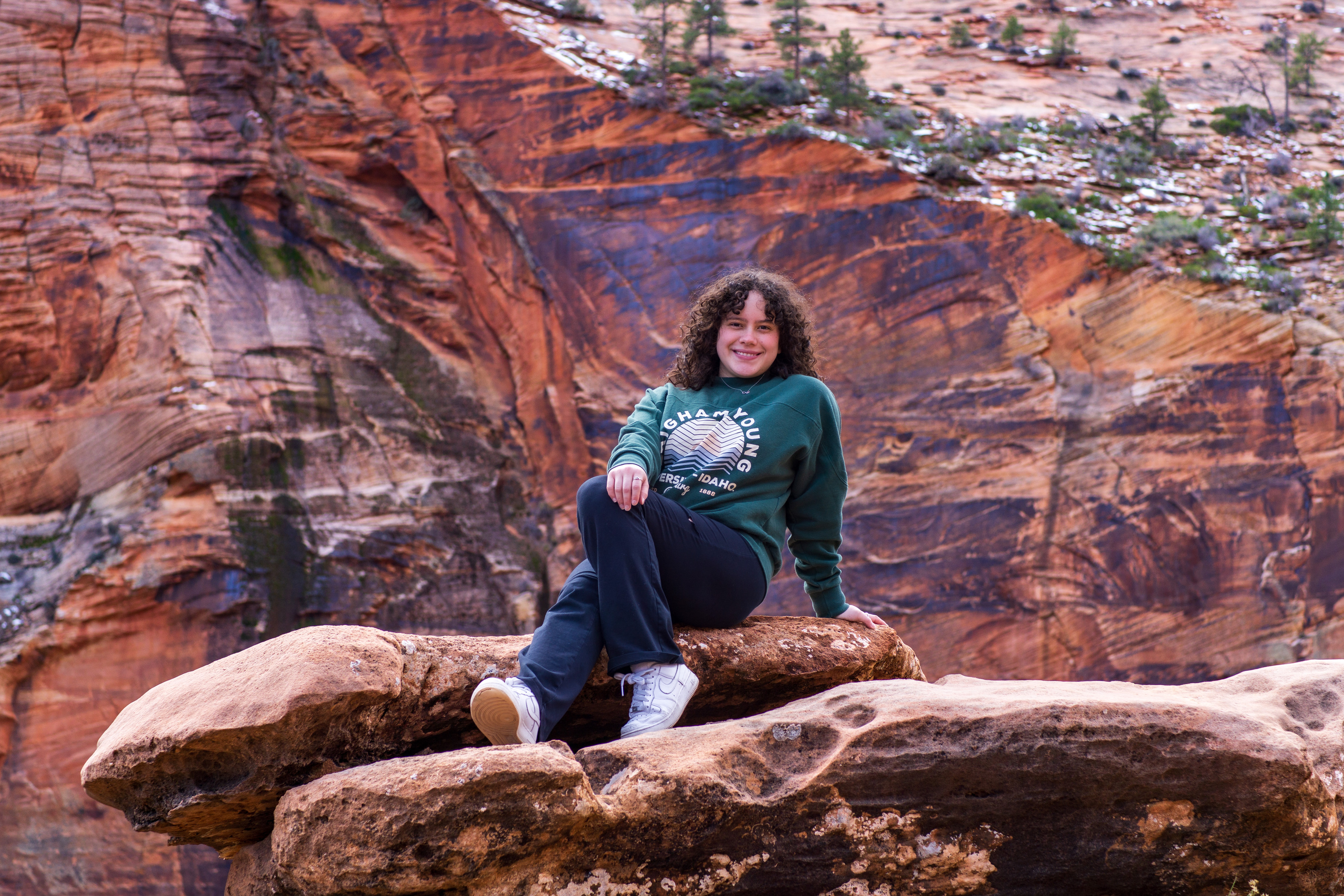 Girl Posing on Rock